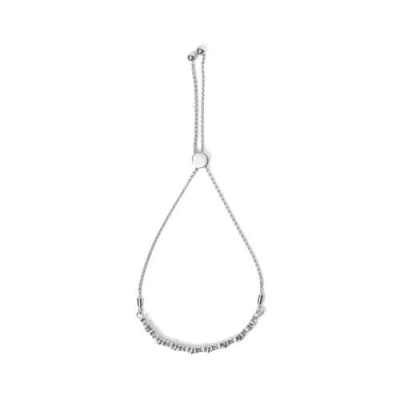 Haus Of Brilliance Silver 1/4 Cttw Diamond Marquise Shaped Link Adjustable Bolo Bracelet In Blue