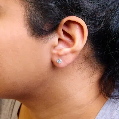 Haus Of Brilliance 14k Gold 1.0 Cttw Lab Grown Diamond Solitaire Stud Earrings In Brown