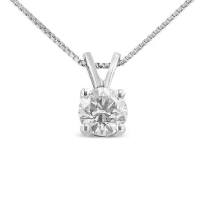 Haus Of Brilliance 14k Gold 1/4 Cttw Lab Grown Diamond Solitaire Pendant Necklace In Burgundy