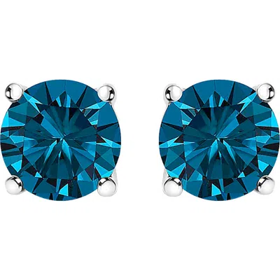 Haus Of Brilliance 14k Gold 2.00 Cttw Blue Lab Grown Diamond Stud Earrings In Brown