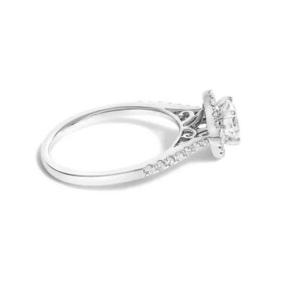 Haus Of Brilliance 14k White Gold 1.00 Cttw Lab-grown Diamond Oval Shaped Halo Engagement Ring In White