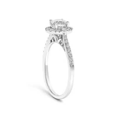 Haus Of Brilliance 14k White Gold 1.00 Cttw Lab-grown Diamond Oval Shaped Halo Engagement Ring In White