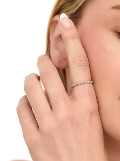 Devata Beaded Ball Ring In Silver