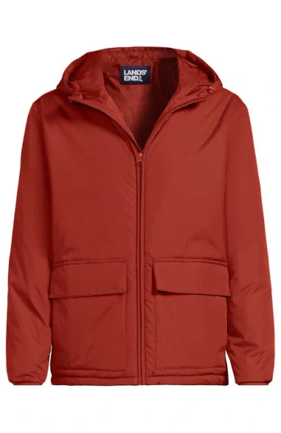 Lands' End Featherfree Insulated Hooded Jacket In Brown