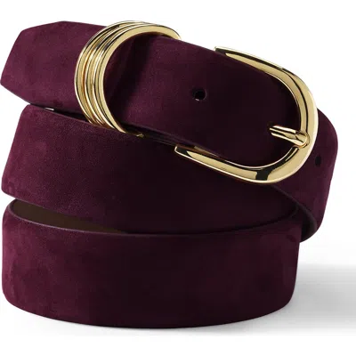 Lands' End Nubuck Multi Keeper Belt In Burgundy
