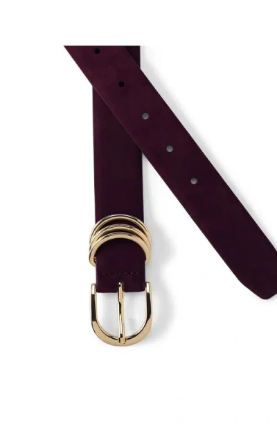 Lands' End Nubuck Multi Keeper Belt In Burgundy
