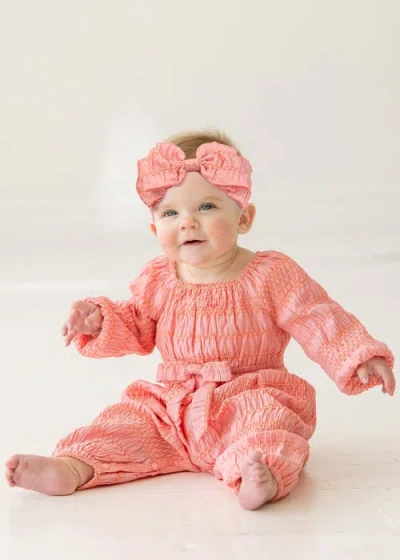 Mabel + Honey Watermelon Lemonade Romper In Pink