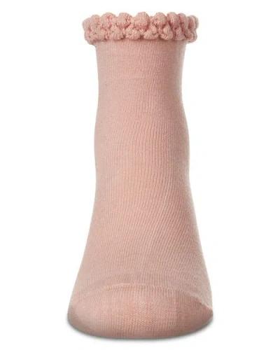 Memoi Bubble Stitch Welt Anklet Socks In Brown