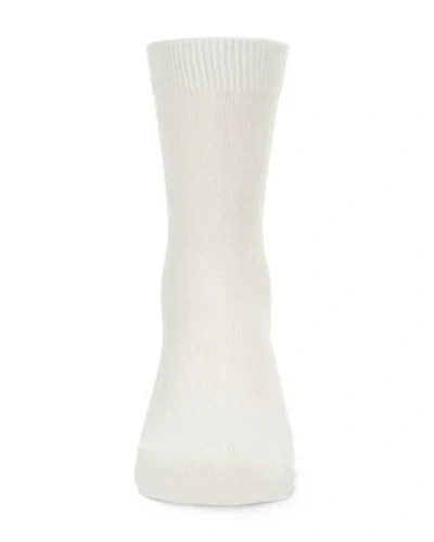 Memoi Kid's Basic Soft Rayon Crew Socks In White