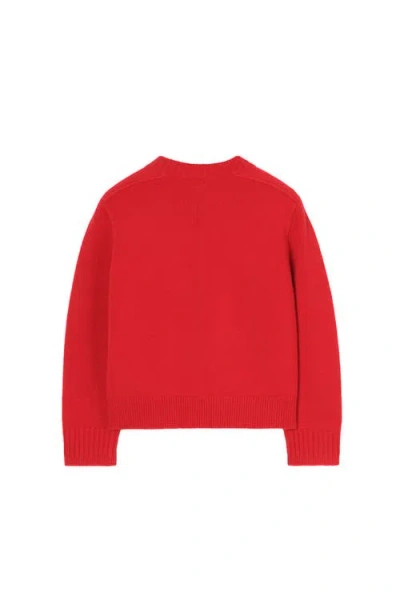 Burberry Rhinestone Ekd Wool Sweater In Red