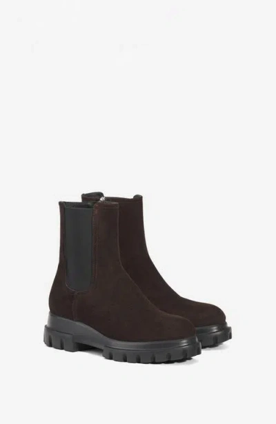 Agl Attilio Giusti Leombruni Agl Chunky Beat Water-resistant Suede Ankle Boot In Brown