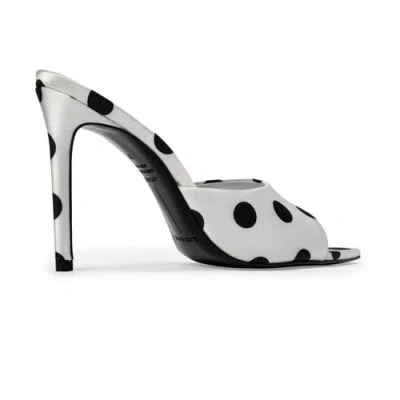 Black Suede Studio Bella 100 Mule In White