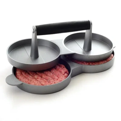 Norpro Nonstick Cast Aluminum Double Hamburger Press In Silver