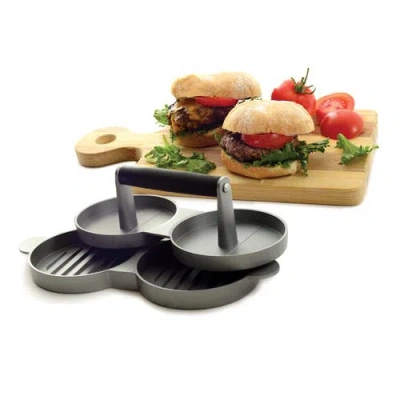 Norpro Nonstick Cast Aluminum Double Hamburger Press In Silver