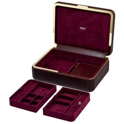 Wolf Bella Medium Jewelry Box In Burgundy