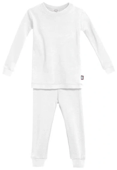 City Threads Usa-made Boys And Girls Soft Organic Cotton Pajama Set In White
