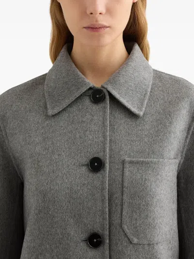 Jil Sander Patch-pocket Button-front Jacket In Gray