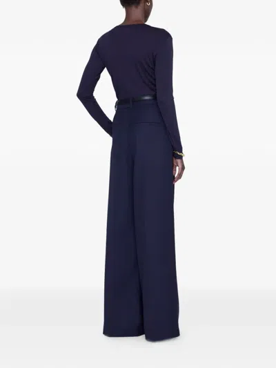 Anine Bing Sylvie Long-sleeve T-shirt In Blue