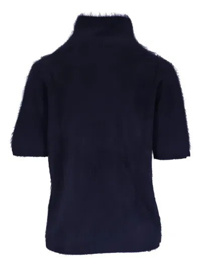 Lisa Yang Short-sleeve Sweater In Blue