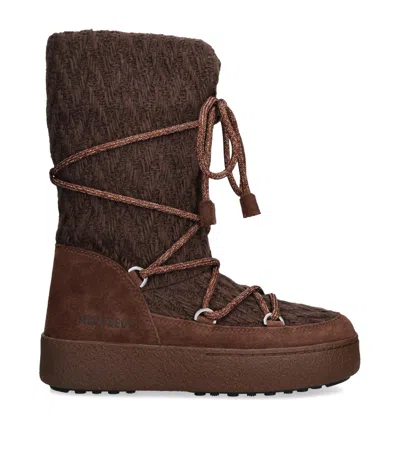 Moon Boot Stivali Da Neve In Pelle Scamosciata Cocoa In Brown