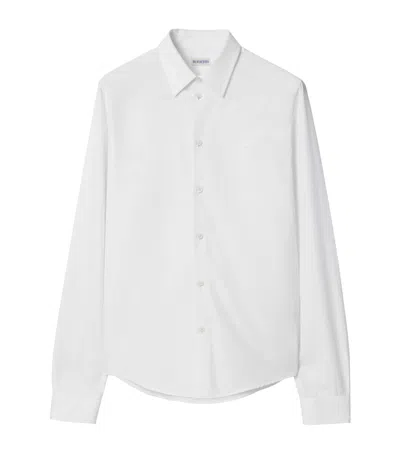 Burberry Cotton Poplin Ekd-embroidered Formal Shirt In White