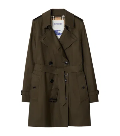 Burberry Tropical Gabardine Kensington Trench Coat In Brown