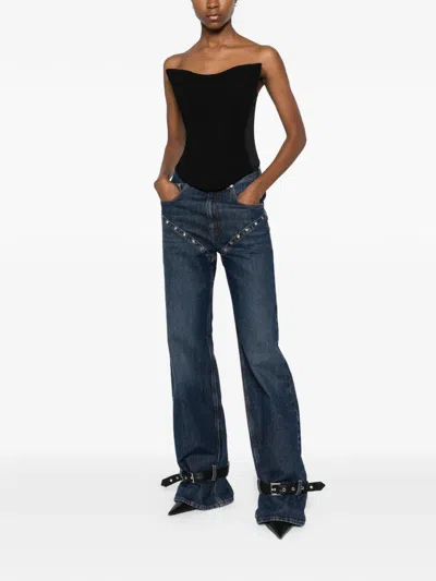 Palmatic Studio Buckle-detail Jeans In Blue