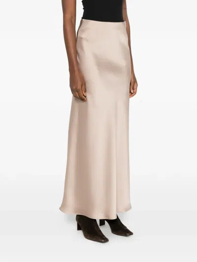 Blanca Vita Elasticated-waistband Long Straight Skirt In Brown