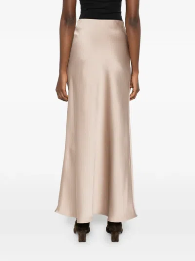 Blanca Vita Elasticated-waistband Long Straight Skirt In Brown