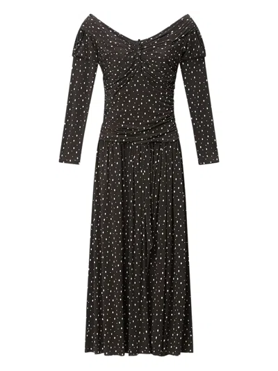 Isabel Marant X Giovana Off-shoulder Polka-dot Dress In Black