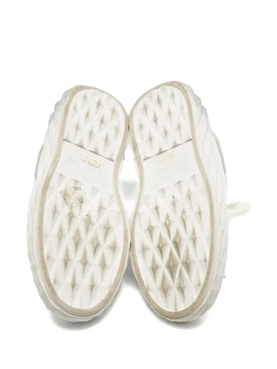 Pre-owned Jimmy Choo Diamond Light Maxi Lace-up Sneakers In White