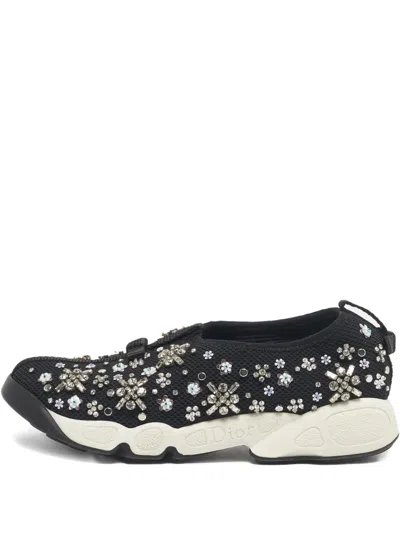 Pre-owned Dior Embellished Sneakers In Black