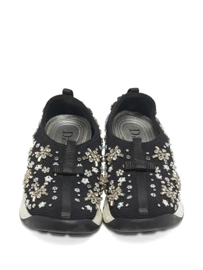Pre-owned Dior Embellished Sneakers In Black