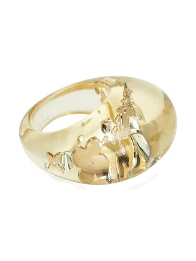 Pre-owned Louis Vuitton Monogram Flower Crystal Ring In Neutral