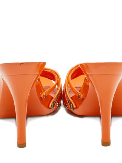 Pre-owned Dior Monogram Logo-plaque Sandals In Orange