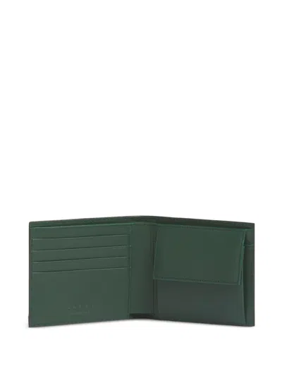 Marni Pebbled-stitched Leather Wallet In Black