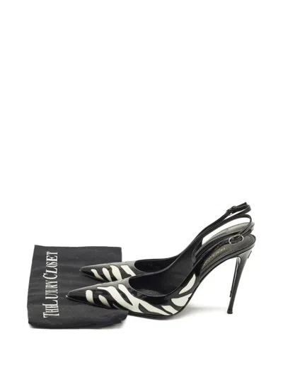 Pre-owned Dolce & Gabbana Pointed-toe Slingback Pumps In Black