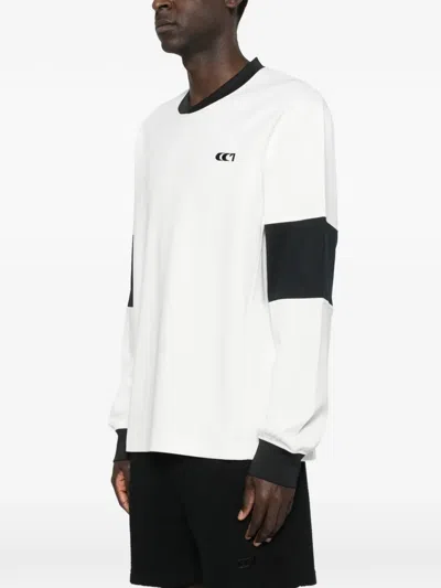 Ciaran Contrast-panels Sweatshirt In White