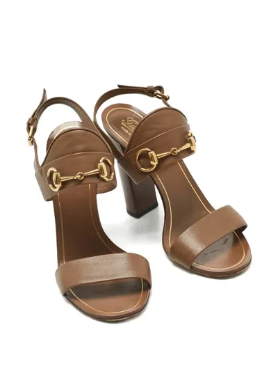 Pre-owned Gucci Horsebit Leather Sandals In Brown