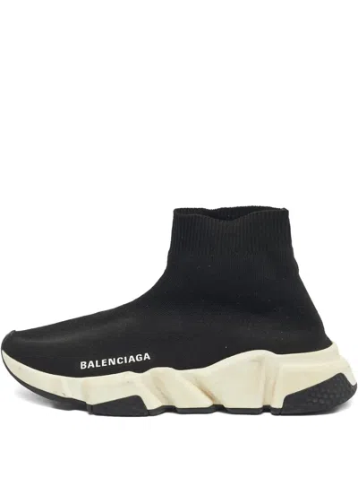 Pre-owned Balenciaga Speed Knit Sneakers In Black