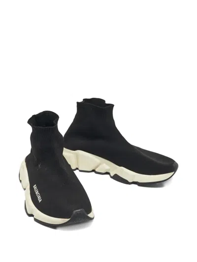 Pre-owned Balenciaga Speed Knit Sneakers In Black