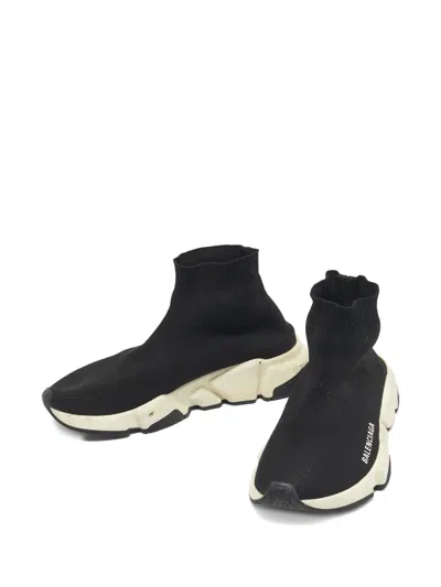 Pre-owned Balenciaga Speed Knit Sneakers In Black