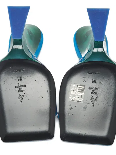 Pre-owned Attico Cheope Square Toe Sandals In Blue