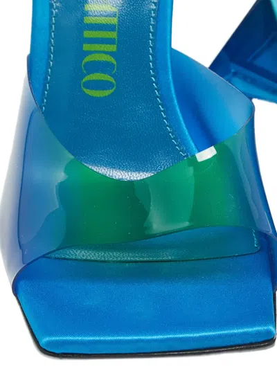 Pre-owned Attico Cheope Square Toe Sandals In Blue