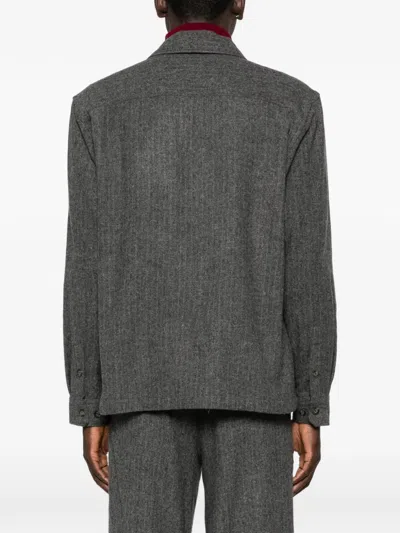 Samsoe & Samsoe Herringbone Buttoned Shirt Jacket In Multi