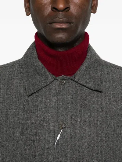 Samsoe & Samsoe Herringbone Buttoned Shirt Jacket In Multi