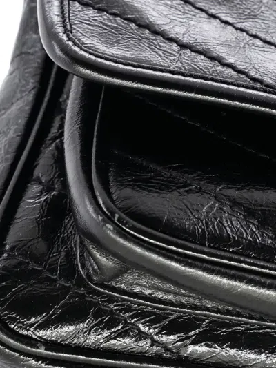 Pre-owned Saint Laurent Niki Chain Flap Bag Matelasse Chevron Leather Baby Shoulder Bag In Black