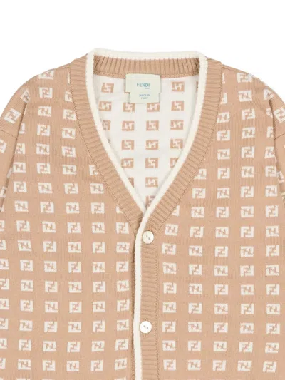 Fendi Pattern Cardigan In Brown