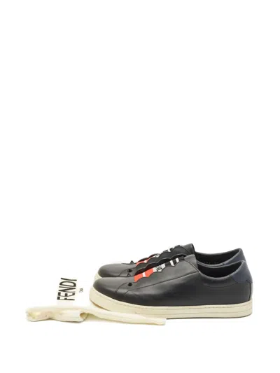Pre-owned Fendi Leather Sneakers In Black