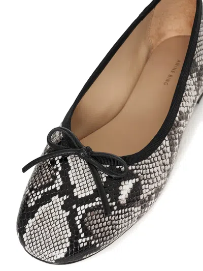Anine Bing Jamie Bow Flats In Gray